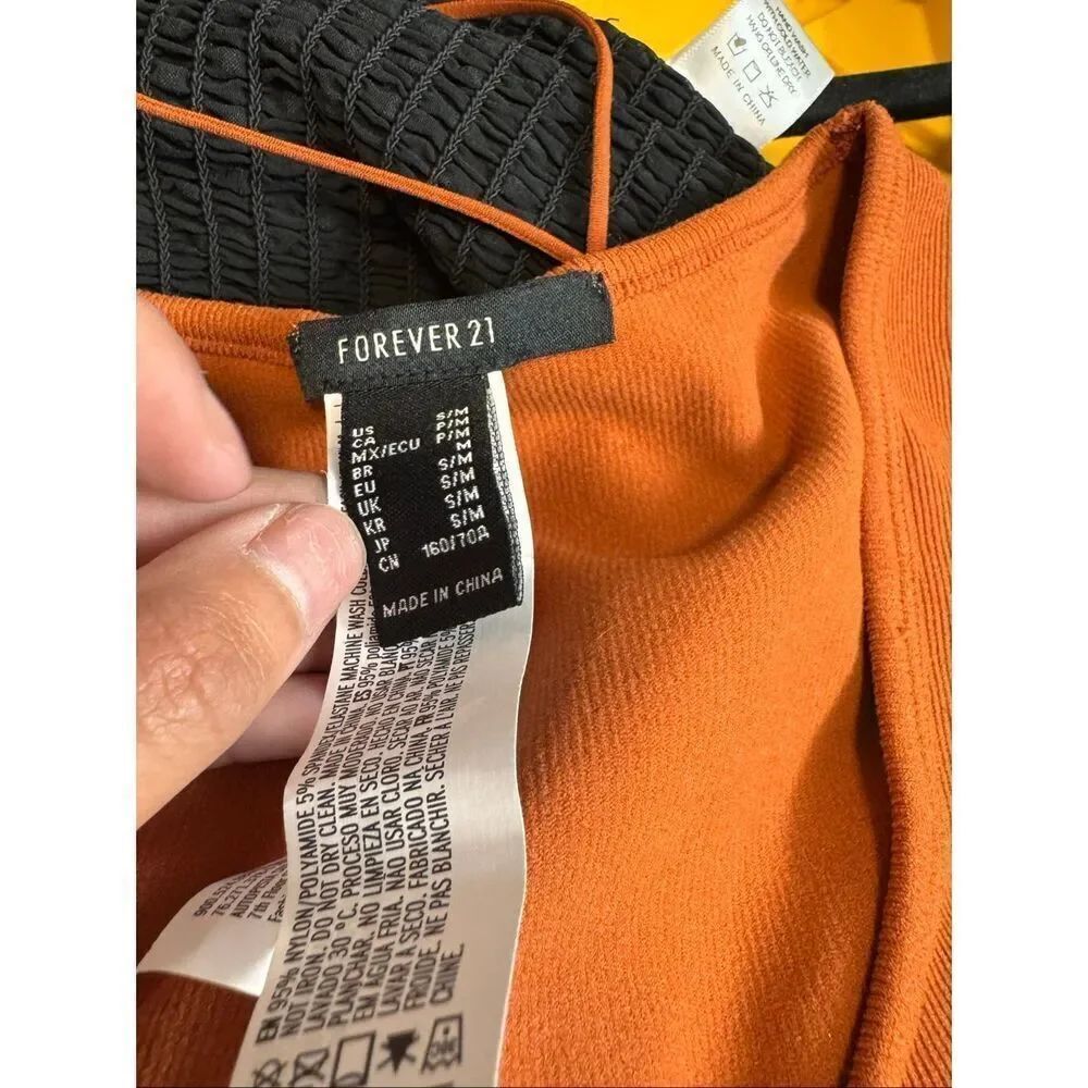Forever 21 Rust Orange Lace-Up Front Tank Top Women’s Size S/M - Picture 5 of 8